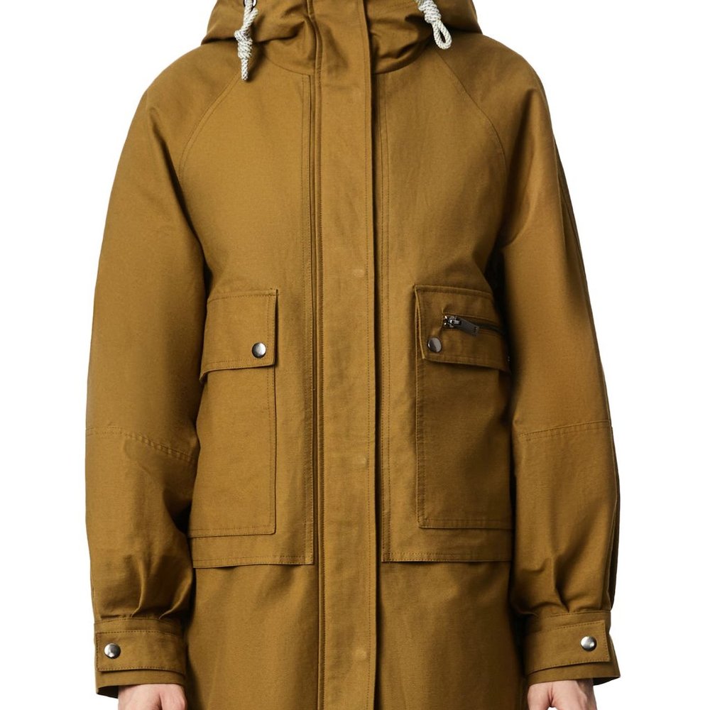 Bernie Hooded Utility Jacket in the color 'Olive', size Large